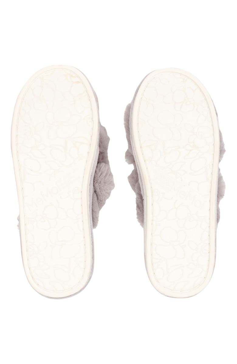 MeMoi Double Cross Plush Slipper, Alternate, color, Gray