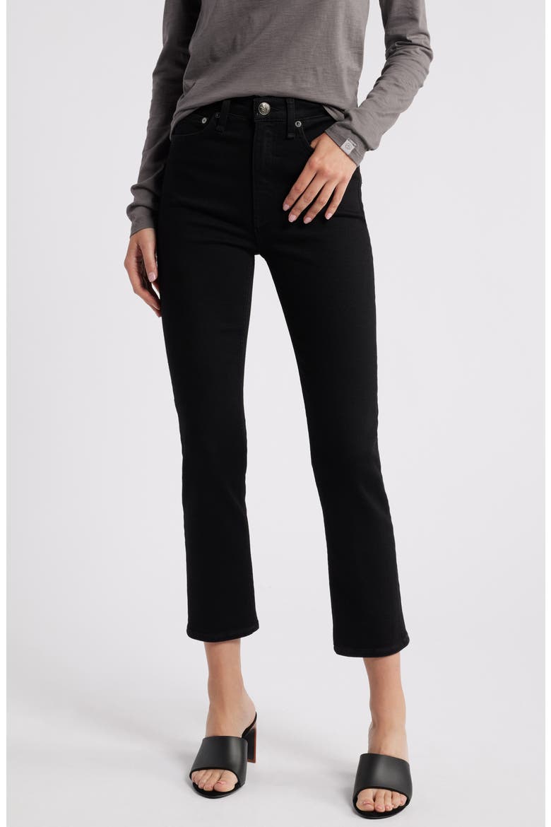Flexi Wren High Waist Ankle Slim Jeans, Main, color, BLACK