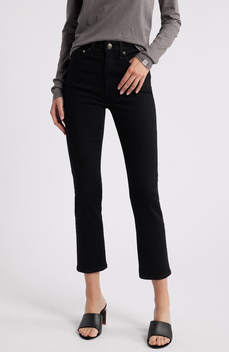 rag & bone Flexi Wren High Waist Ankle Slim Jeans, Main, color, Black