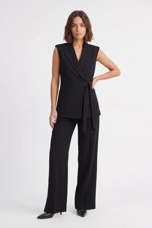 Karen Millen High Waist Wide Leg Trouser in Black at Nordstrom, Size 12