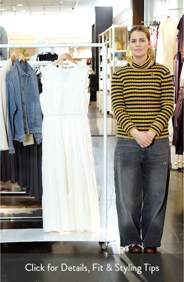 Lace Detail Tiered Cotton Midi Dress, sales video thumbnail