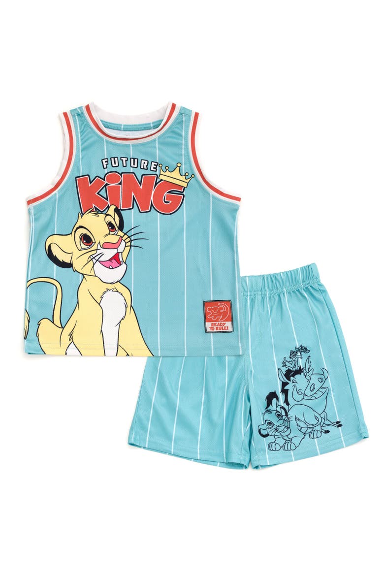 Athletic Tank Top & Shorts Set, Main, color, Lion King Green