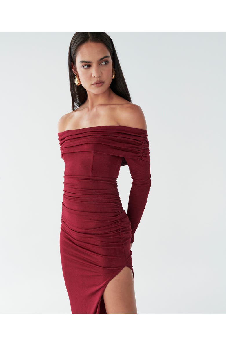 BWLDR Piedra Midi Dress, Alternate, color, Burgundy