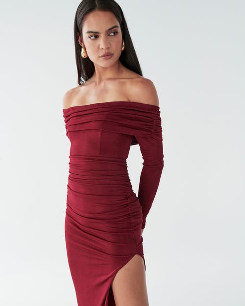Bwldr Piedra Midi Dress In Burgundy