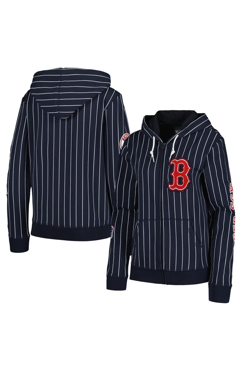 New Era Women's New Era Navy Boston Red Sox Pinstripe Tri-Blend Full-Zip Jacket, Main, color, Navy