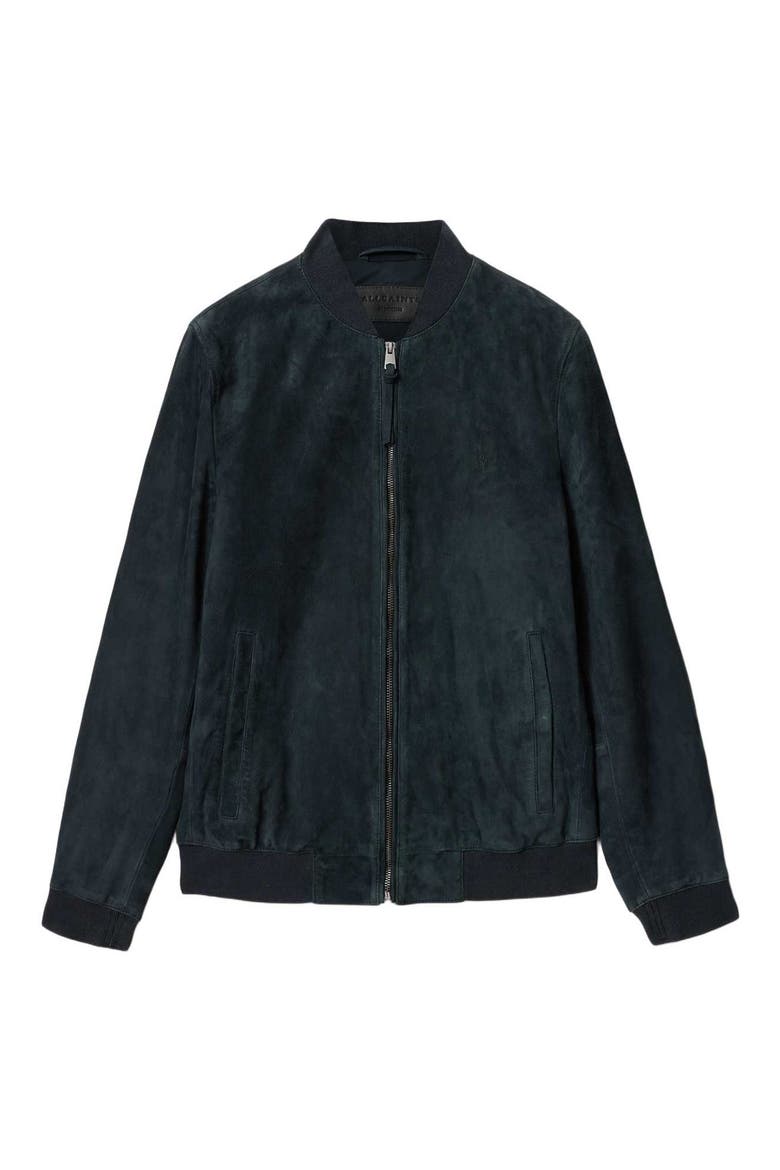 Morten Suede Bomber Jacket, Alternate, color, NAVY BLUE