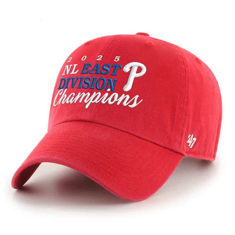 Men's '47  Red Philadelphia Phillies 2025 NL East Division Champions Clean Up Adjustable Hat