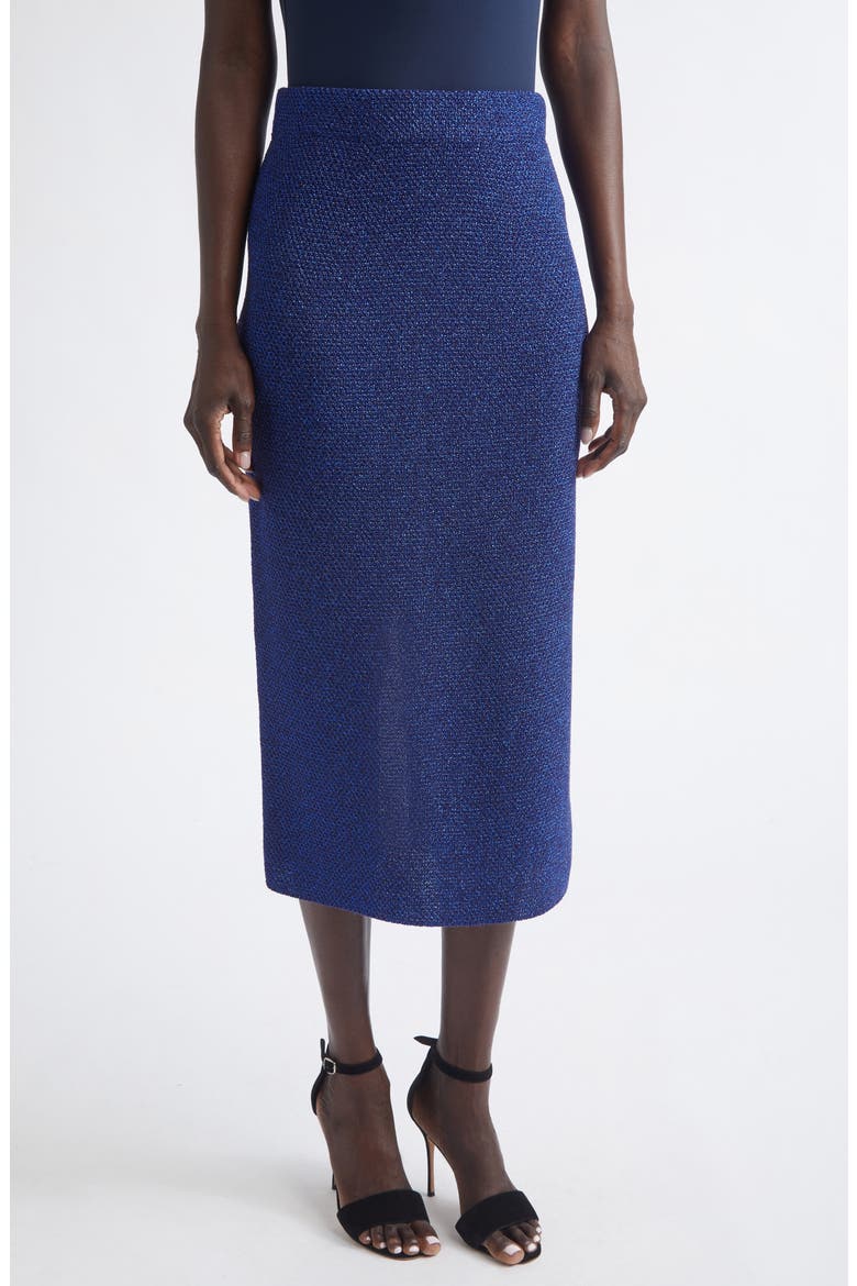 Margot Metallic Sweater Skirt, Main, color, MIDNIGHT/ COBALT METALLIC