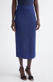 ST. JOHN Margot Metallic Sweater Skirt