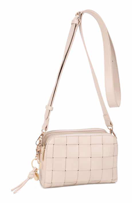 Nora Woven Faux Leather Crossbody Bag