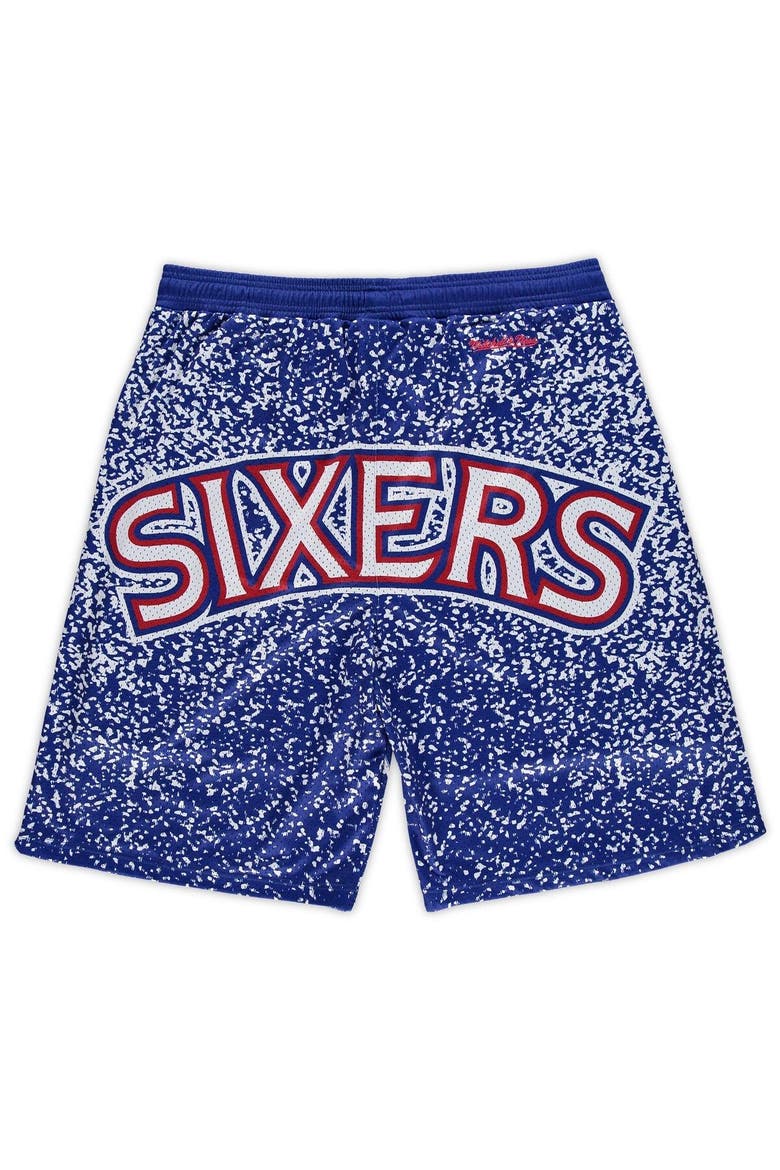 Men's Mitchell & Ness Royal Philadelphia 76ers Big & Tall Hardwood Classics Jumbotron Shorts, Alternate, color, Royal