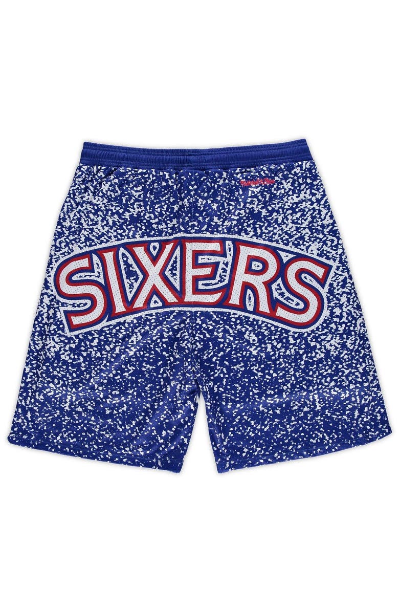 Mitchell & Ness Men's Mitchell & Ness Royal Philadelphia 76ers Big & Tall Hardwood Classics Jumbotron Shorts, Alternate, color,