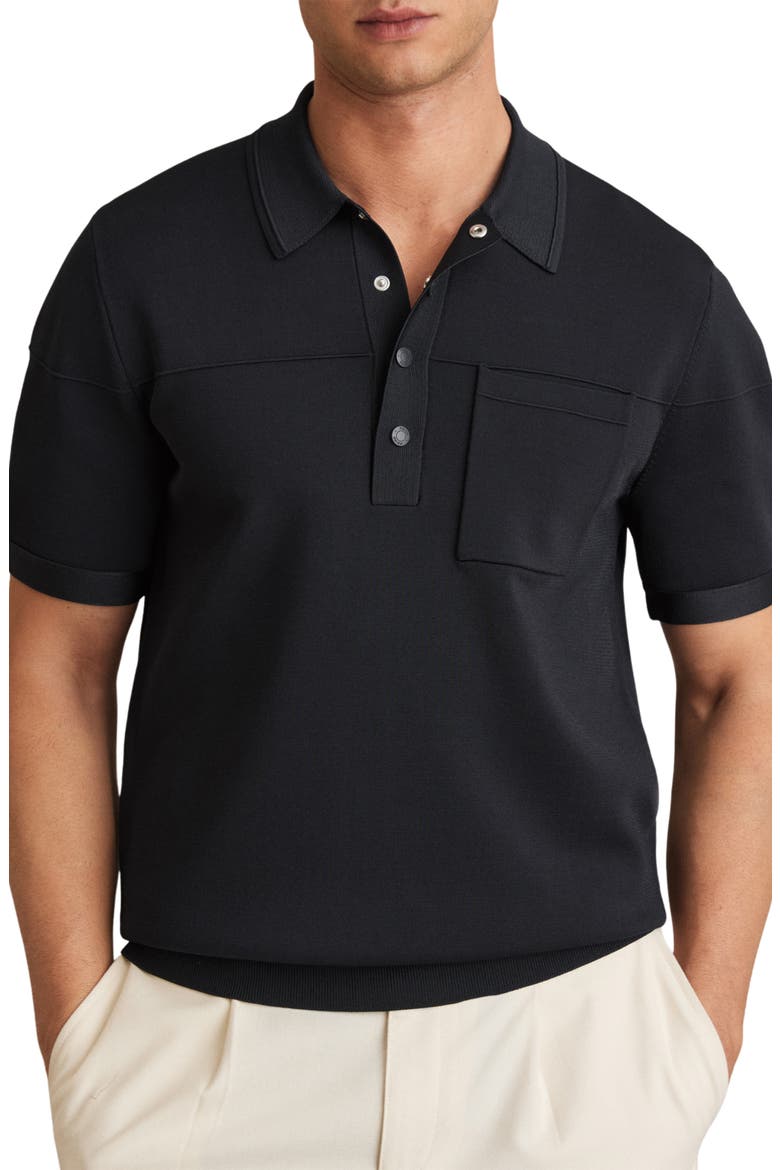 Blinker Seamed Polo, Alternate, color, NAVY