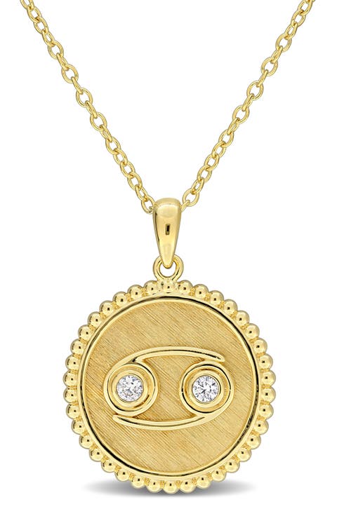 Zodiac Created White Sapphire Pendant Necklace