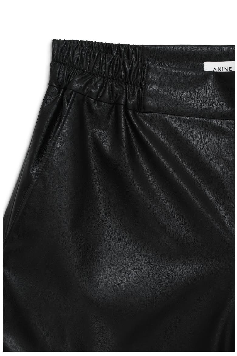 Koa Faux Leather Shorts, Alternate, color, BLACK VEGAN LEATHER