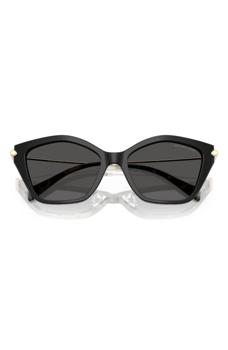 Michael Kors 54mm Catskills Irregular Sunglasses, Alternate, color, Black/ Amber Tortoise / Grey
