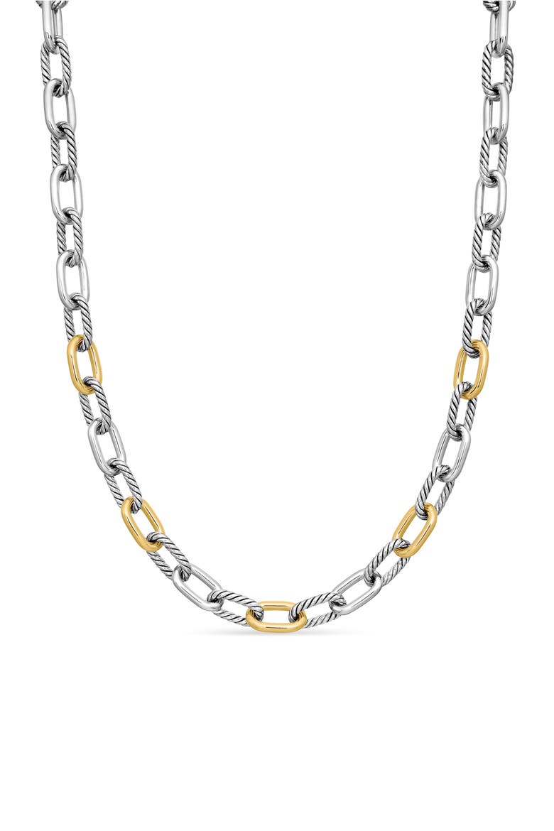 DY Madison® Chain Necklace in Sterling Silver with 18K Yellow Gold, 11mm, Main, color, STERLING SILVER WITH 18K GOLD