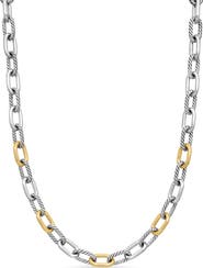 David Yurman DY Madison® Chain Necklace in Sterling Silver with 18K Yellow Gold, 11mm