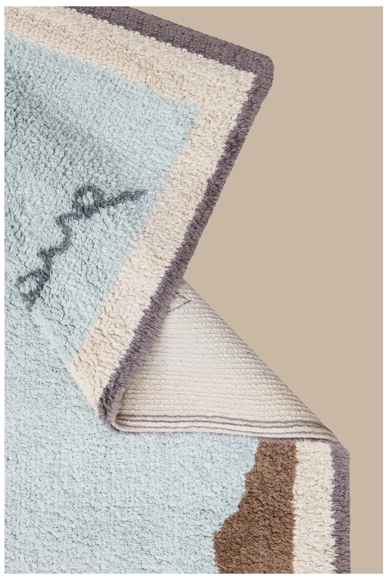 Vintage Map Washable Cotton Blend Rug, Alternate, color, NATURAL SAND BEIGE MARRON