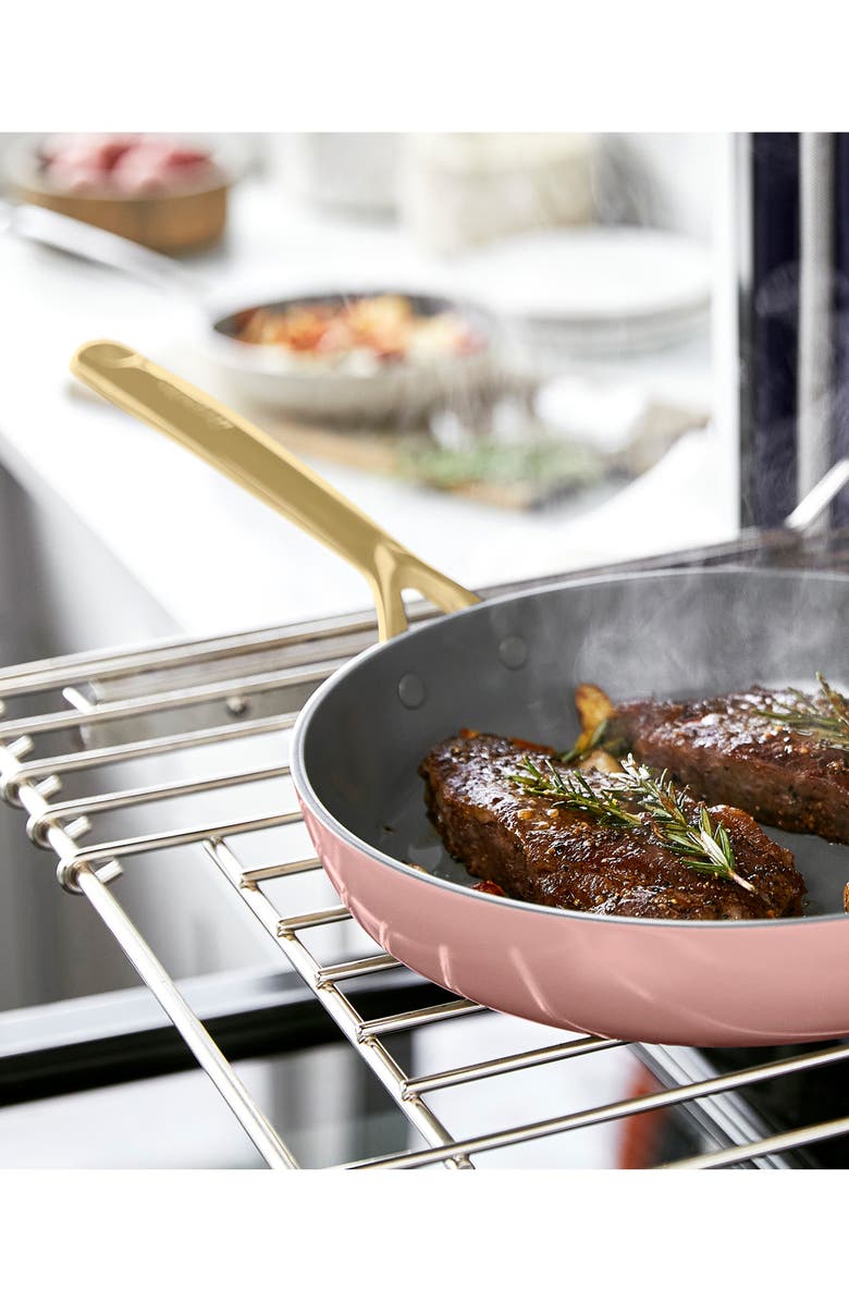 GreenPan GP5 Set of 2 Stainless Steel Nonstick Frying Pans, Alternate, color, Dusty Rose