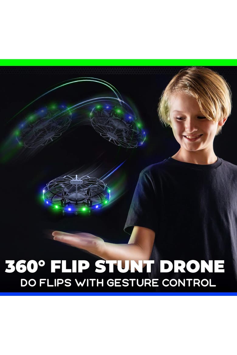 Scoot LED Hand Operated Drone - Green/Blue, Alternate, color, Black