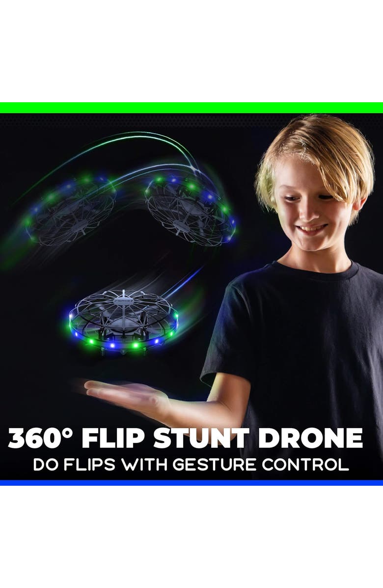 Force1 Scoot LED Hand Operated Drone - Green/Blue, Alternate, color, Black