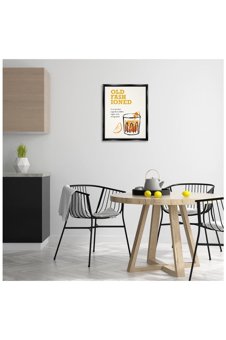 Old Fashioned Recipe Framed Canvas Wall Art, Alternate, color, ORANGE