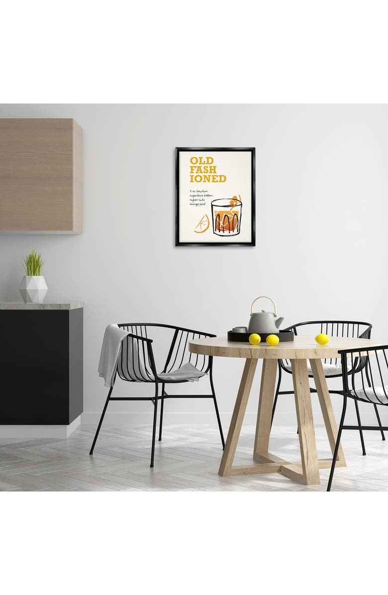 Stupell Industries Old Fashioned Recipe Framed Canvas Wall Art, Alternate, color, Orange