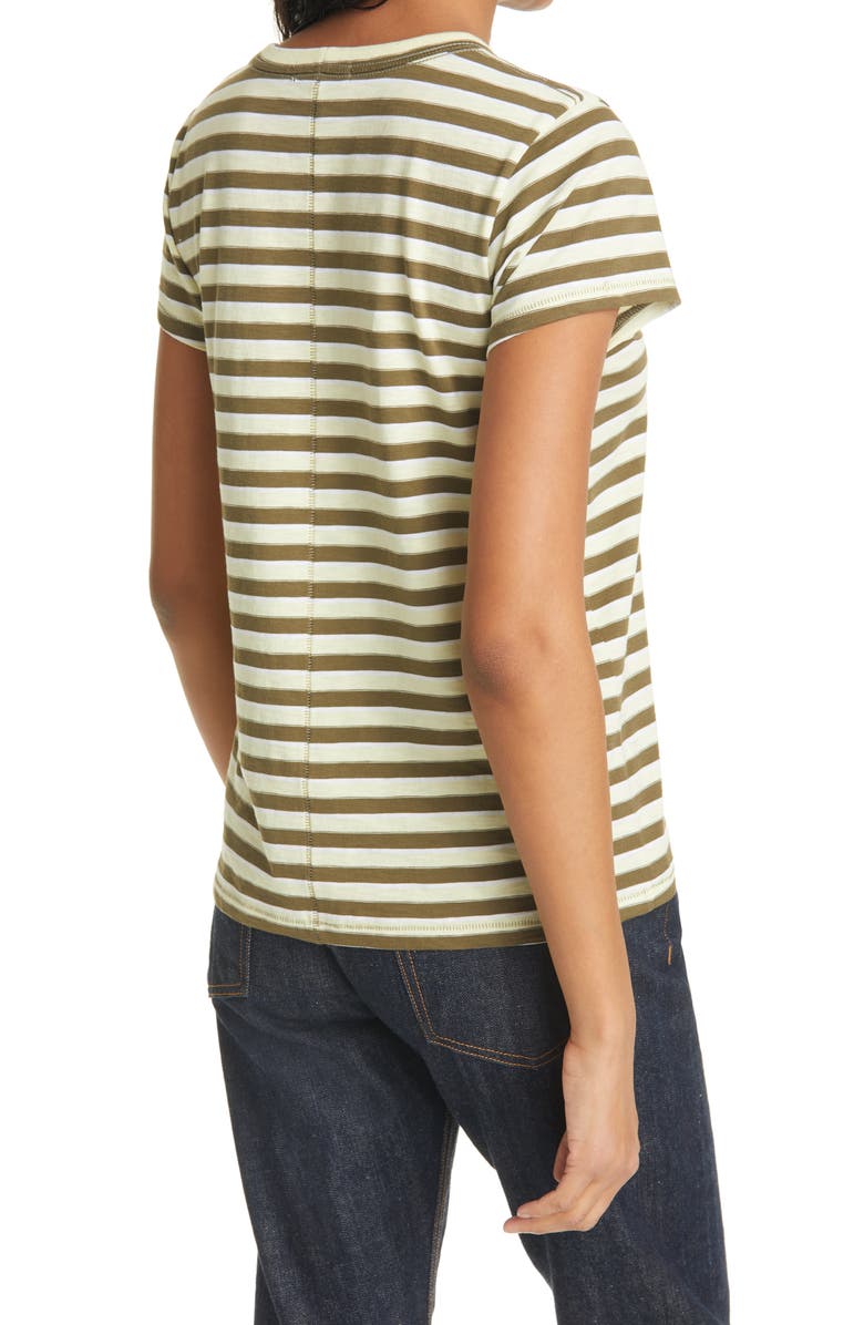 rag & bone The Slub Stripe Organic Pima Cotton T-Shirt, Alternate, color, 