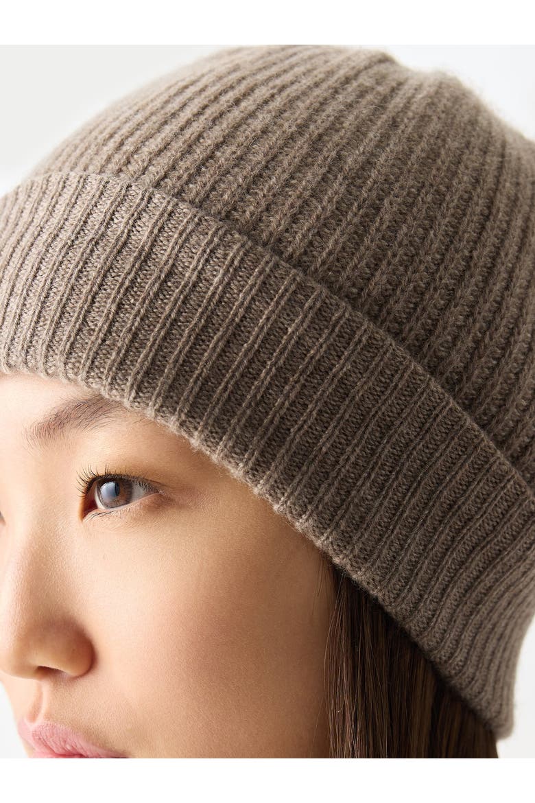 Cashmere Ribbed Knit Hat, Alternate, color, taupe