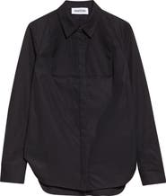 PARTOW Natalia Pintuck Cotton Poplin Button-Up Shirt