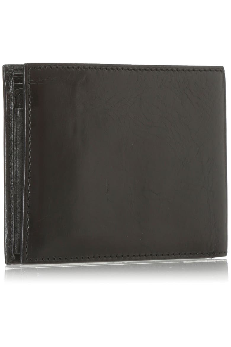 ID Flap Leather Wallet, Alternate, color, BLACK