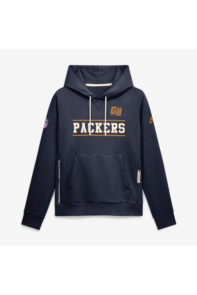 Women's Nike  Navy Green Bay Packers Sideline Standard Issue Alternate Dri-FIT Hoodie, Alternate, color, Navy