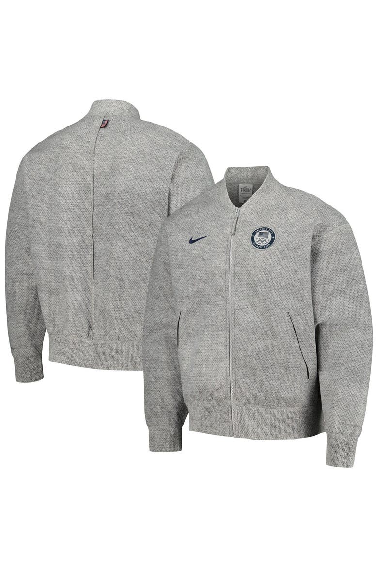 Men's Nike Gray Team USA 2024 Summer Olympics Media Day Look Full-Zip Jacket, Main, color, Gray