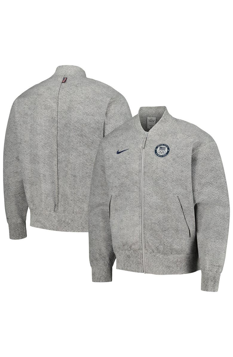 Nike Men's Nike Gray Team USA 2024 Summer Olympics Media Day Look Full-Zip Jacket, Main, color, Gray