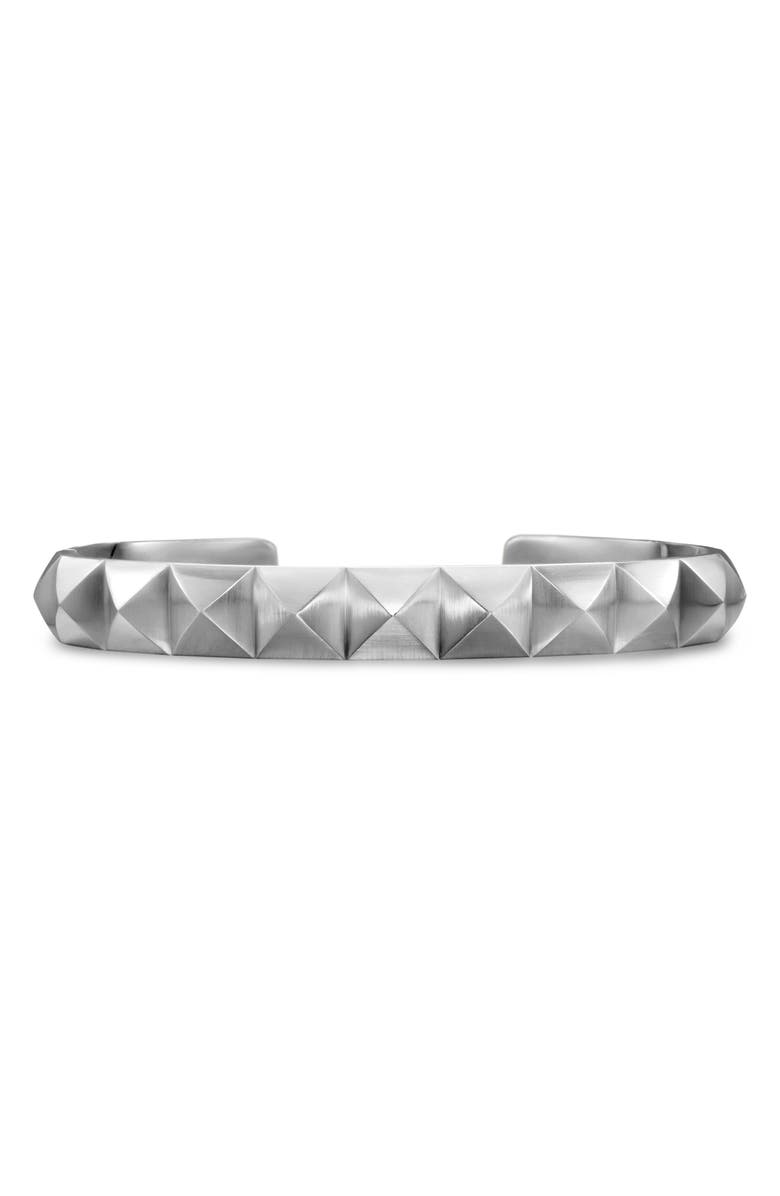 David Yurman Men's Pyramid Open Cuff Bracelet in Sterling Silver, 9.3mm, Main, color, Sterling Silver