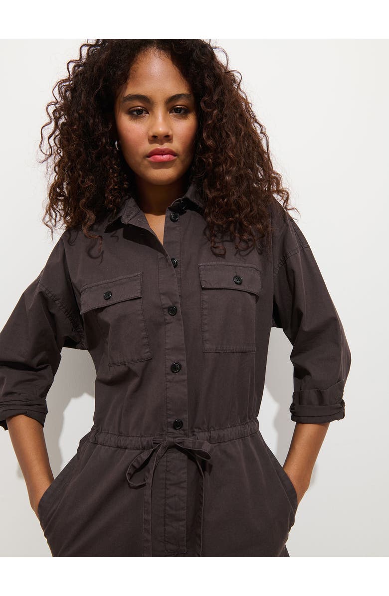 Alex Mill Ricard Long Sleeve Cotton Jumpsuit, Alternate, color, Shadow