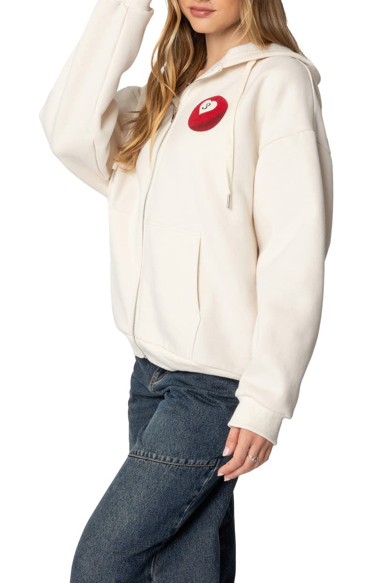 Magic 3 Oversize Graphic Zip Hoodie, Alternate, color, CREAM