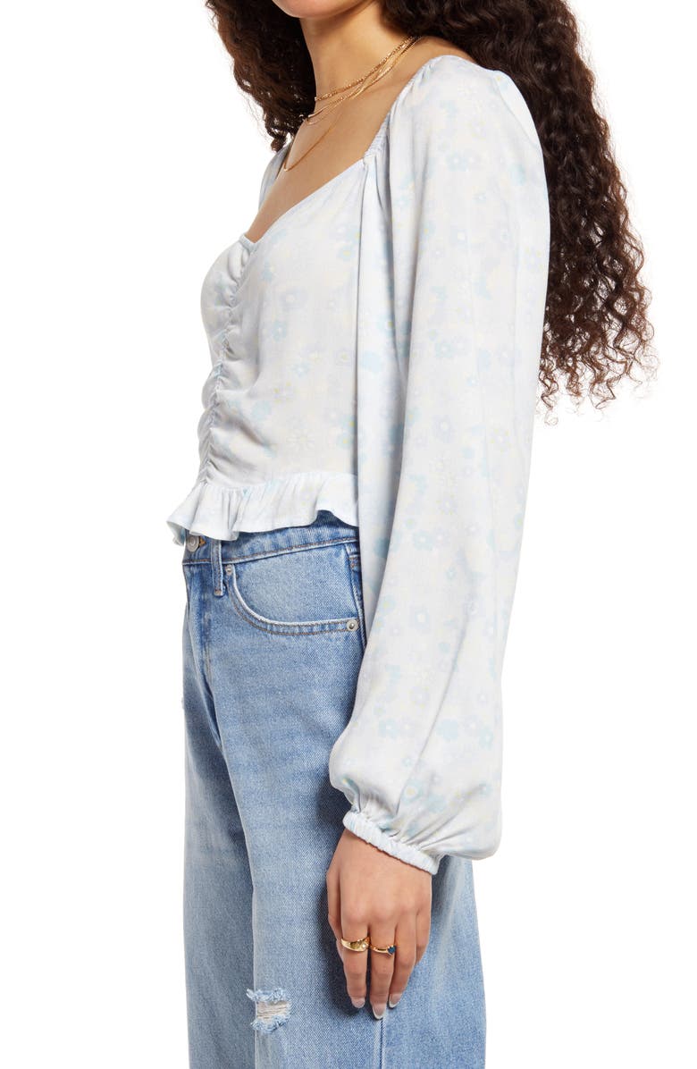 BP. Floral Print Sweetheart Neck Crop Top, Alternate, color,