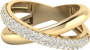 Everlee Pavé Domed Crossover Lab Diamond Ring in 14K