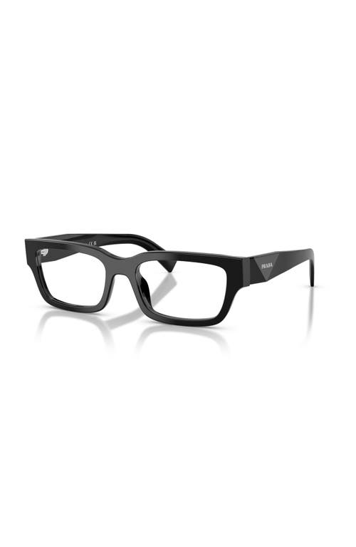 Prada 55mm Rectangle Optical Glasses In Blue