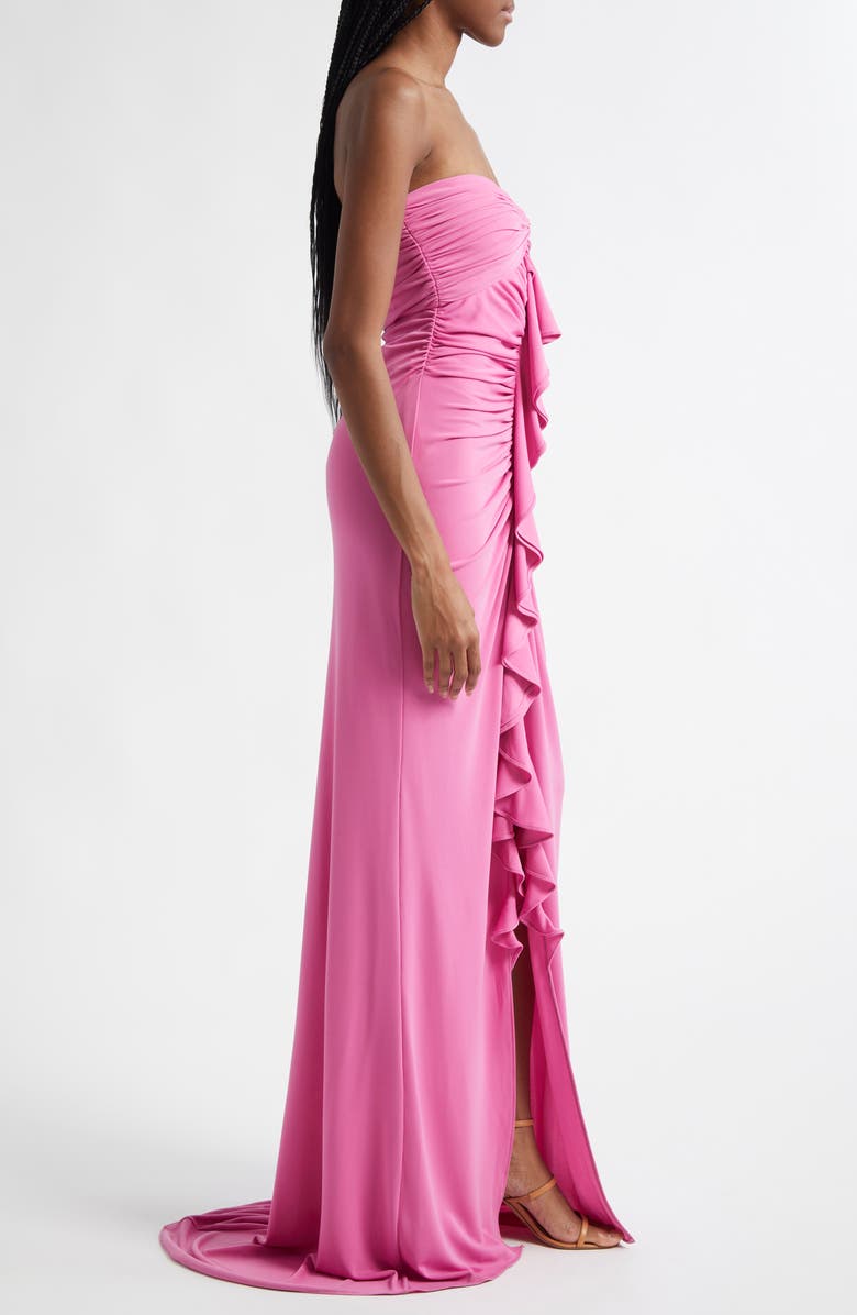 Cinq à Sept Jennette Ruffle Detail Strapless Gown, Alternate, color, 