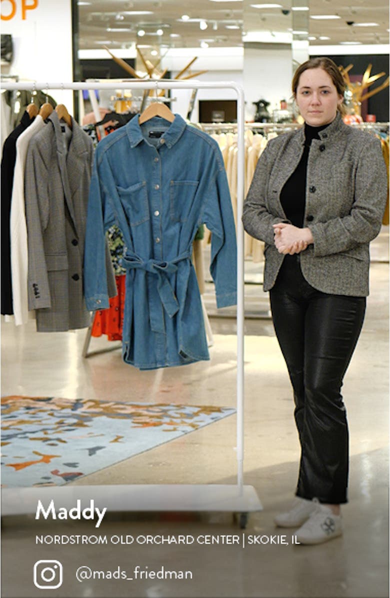 Belted Long Sleeve Denim Shirtdress, sales video thumbnail