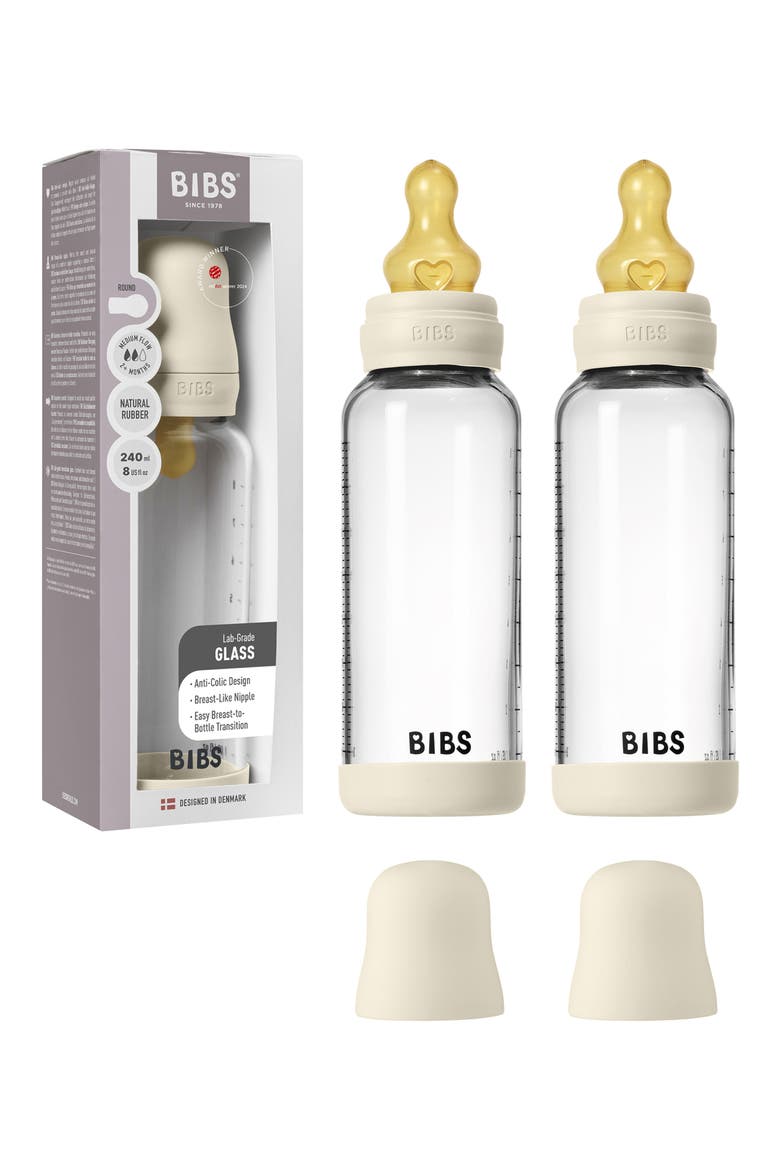 8 Oz. Glass Bottle Set, Main, color, IVORY