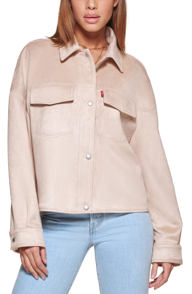 Levi's<sup>®</sup> Faux Suede Modern Trucker Jacket, Main, color,