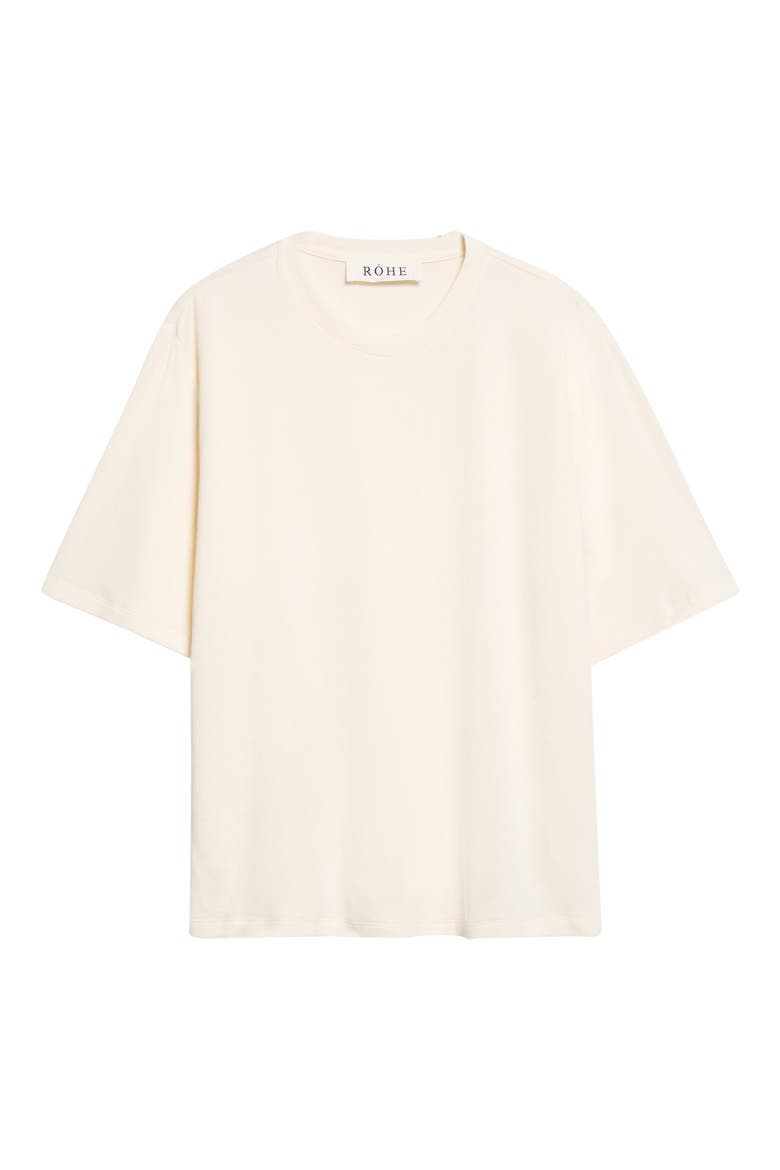 Oversize Cotton & Wool Blend T-Shirt, Main, color, CREAM