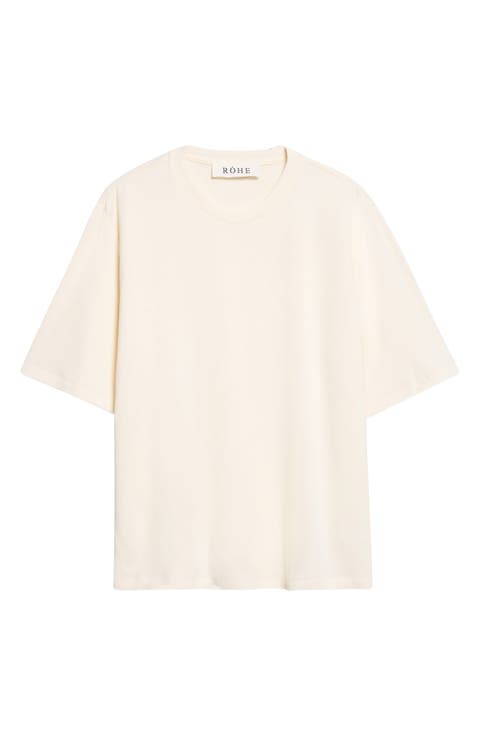 Oversize Cotton & Wool Blend T-Shirt