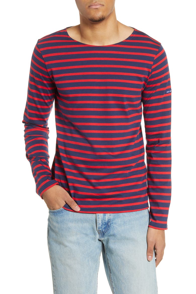 Minquiers Moderne Striped Sailor Shirt, Alternate, color, MARINE/TULIPE