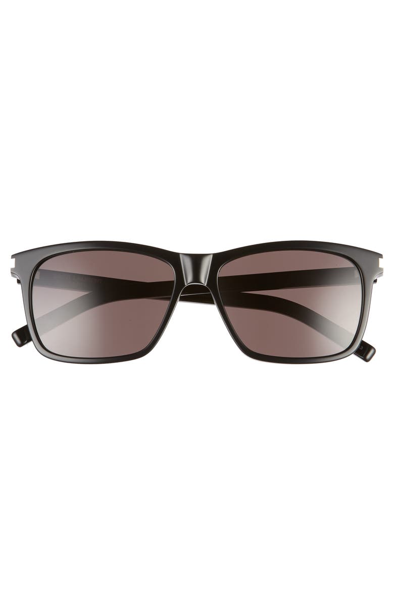 Saint Laurent 57mm Rectangle Sunglasses, Alternate, color, 