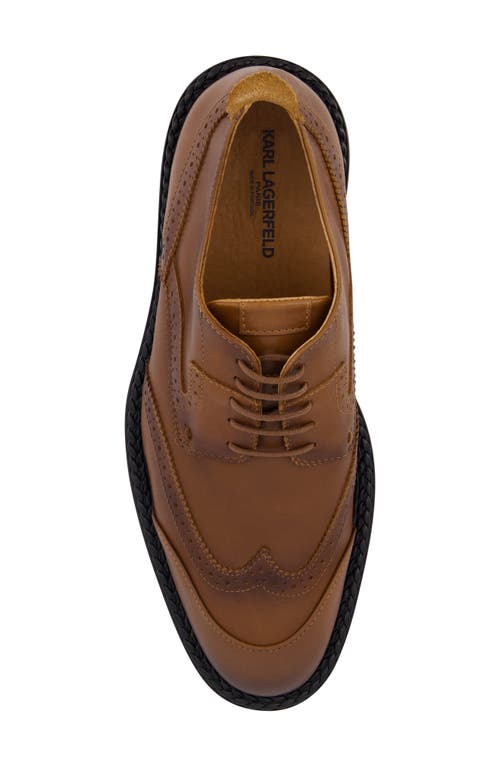 Karl Lagerfeld Paris Wingtip Derby In Cognac